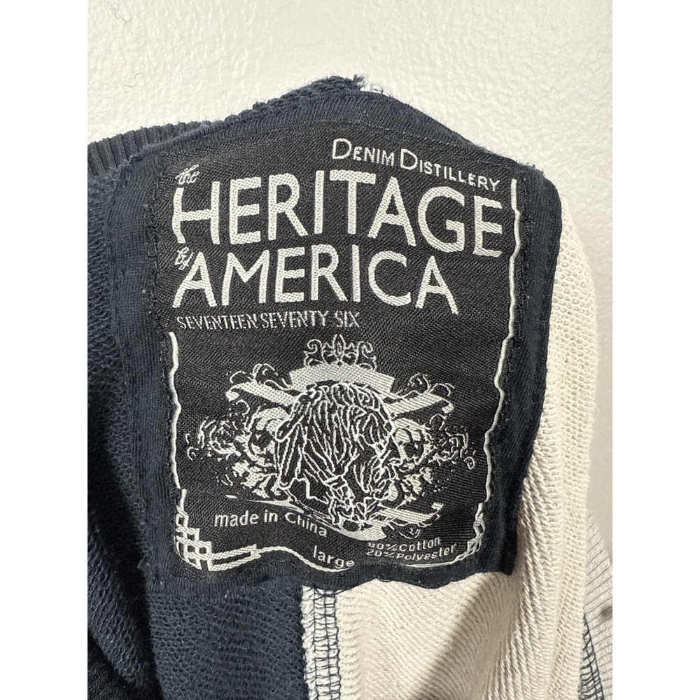 Denim Distillery Heritage America 1776 Crewneck Sweatshirt Rugby Patchwork Y2K L - Picture 13 of 14